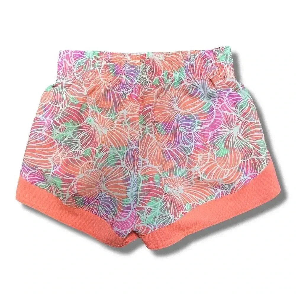 🌟 Athletic Works Girls Running Shorts Size 7-8 Multicolor Floral Print Summer 🌟 - Picture 3 of 4
